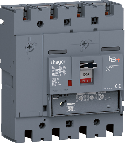 Leistungsschalter 160A 4p 57,3-160A/In Motorantrieb optional IP40 Festeinbau