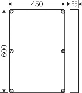 ZwRahmen 450x600x80mm Kst gr RAL7035 Zwischenrahmen