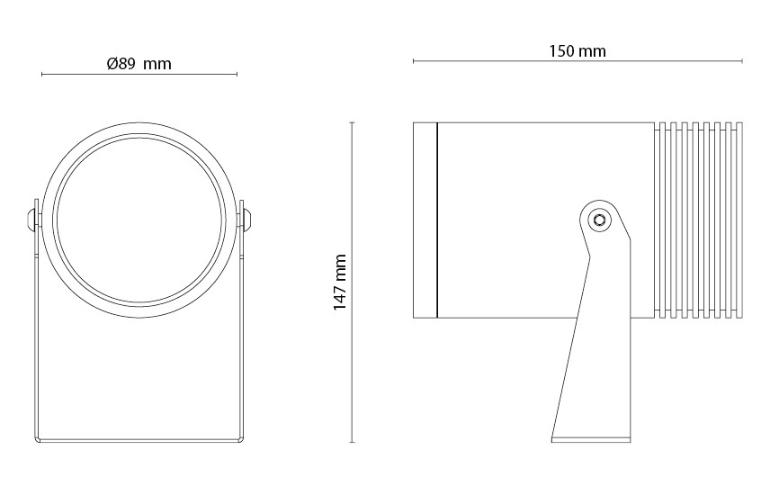 LED-Anbaustrahler 24W HOVDEN MAXI 3000K 2010lm Konv 1LED Alu IP67 graphit mt