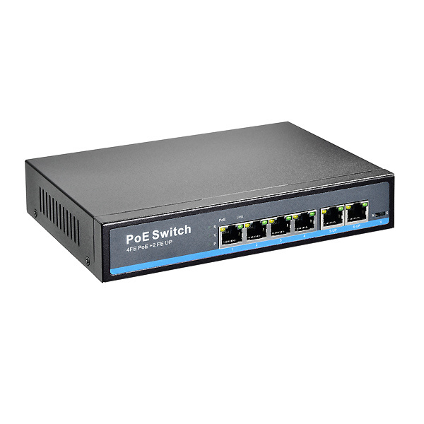 Tischswitch 802.3 at (PoE+) Switch 6x10/100Mbps