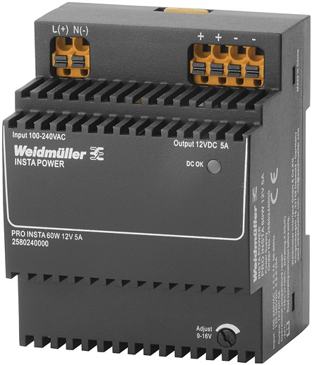 Gleichstromversorgung REG 9-15V 60W IP20 85-264VAC 5A f.Reiheneinb