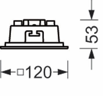 LED-Einbaustrahler 12W 3000K 1114lm Konv ws mt 1LED Alu IP44 breitstrahlend