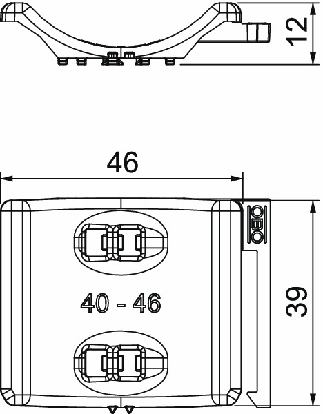 Gegenwanne 40-46mm Kst