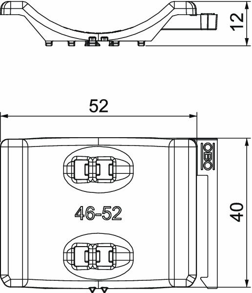 Gegenwanne 46-52mm Kst