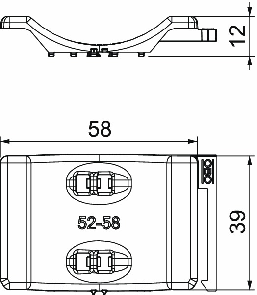 Gegenwanne 52-58mm Kst