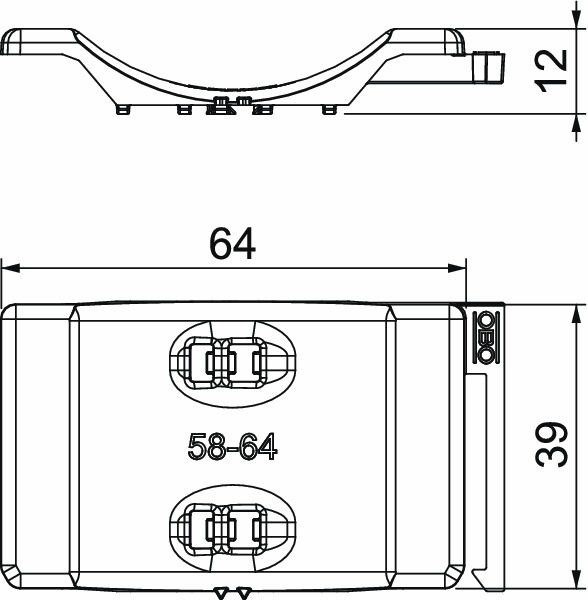 Gegenwanne 58-64mm Kst