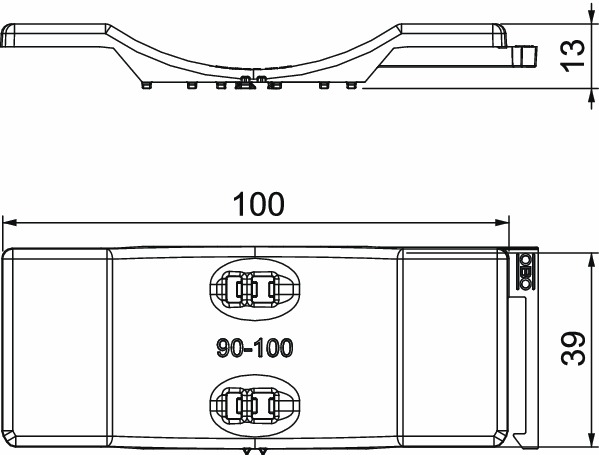 Gegenwanne 90-100mm Kst