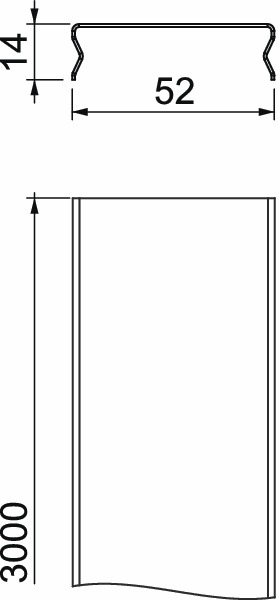 Deckel aufrast 50x3000mm f.Gitterrinne