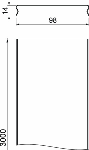 Deckel aufrast 100x3000mm f.Gitterrinne