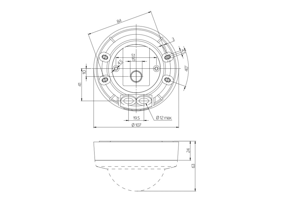 Bewegungsmelder EB 360° 110-240V ws mt IP20 Einb Fernbedienbar 1000W
