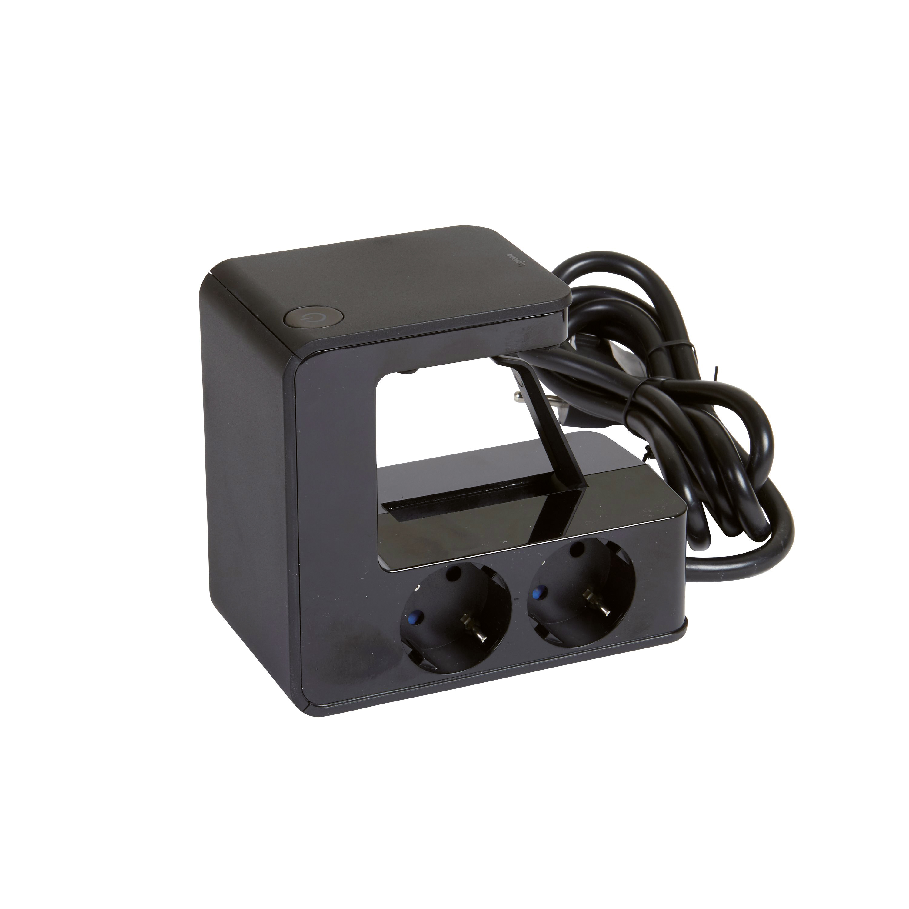 Steckdosenleiste 4f sw 1,5m 45° IP20 1,5qmm 2xUSB