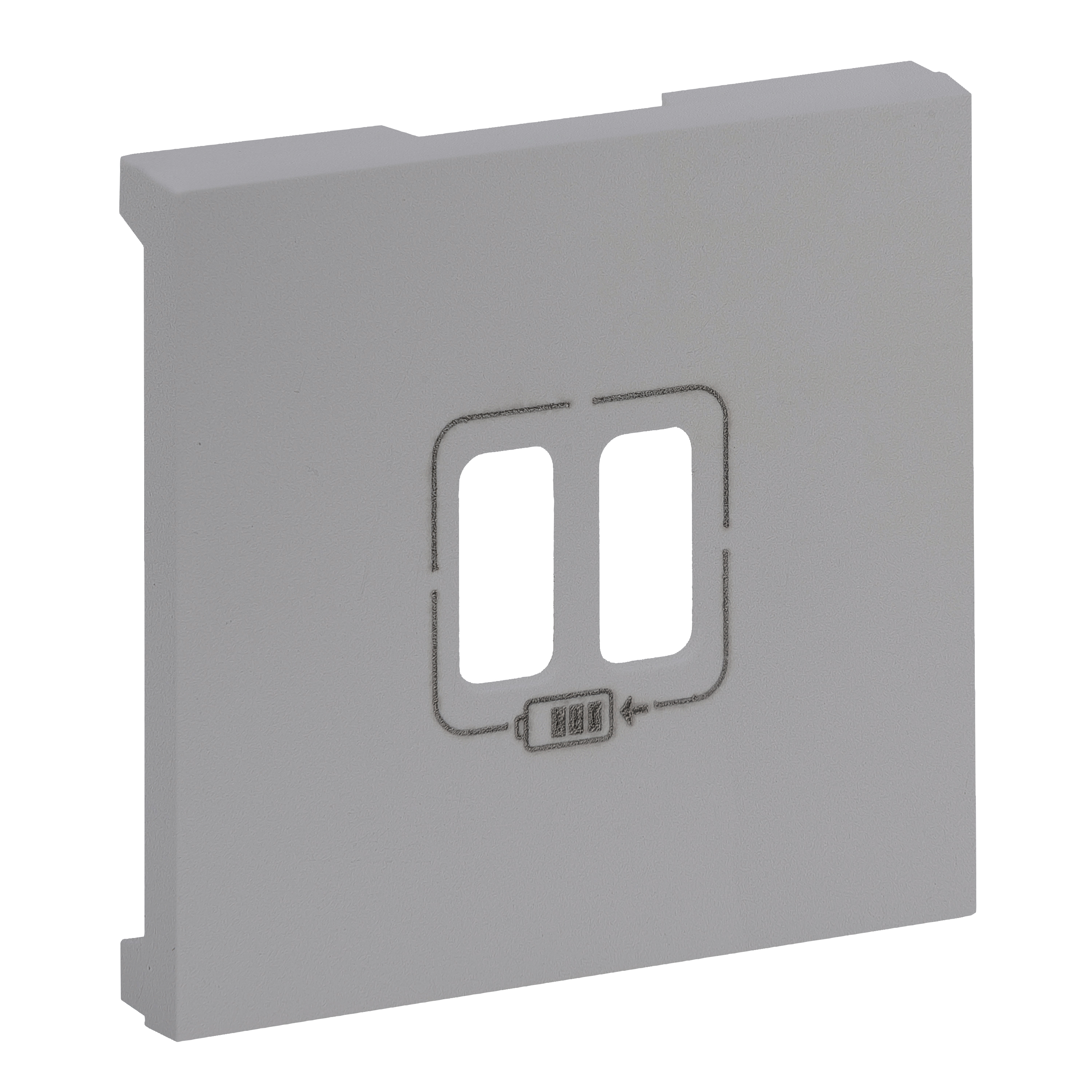 Zentralplatte USB 1f alu m.Aufdr ohne