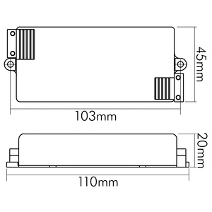 LED-Trafo 8-15W 350mA 43V IP20 Kstgeh dyn 110x45x20mm