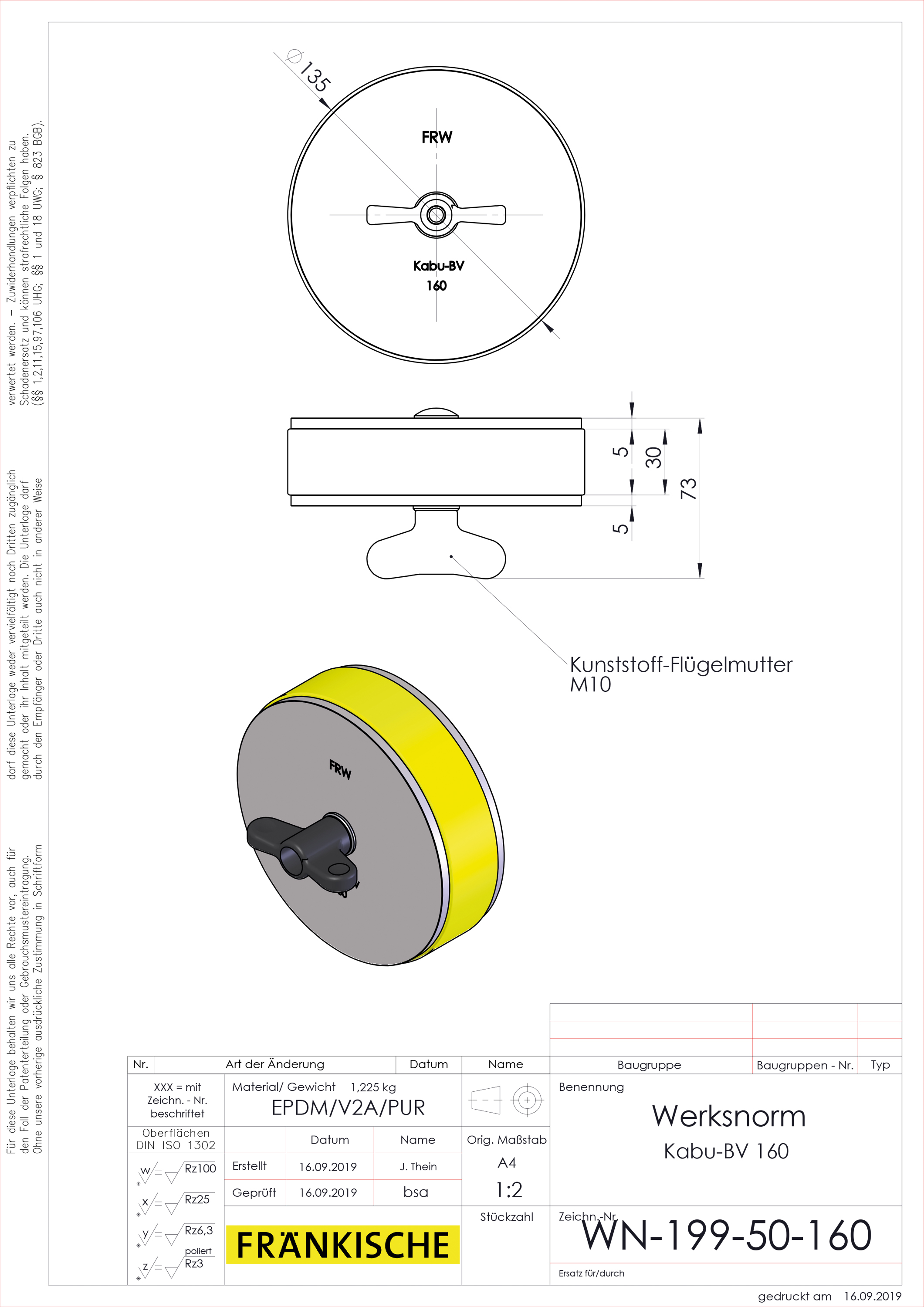 Rohrverschlussstopfen Kst Ø160mm ge Geeignet für Luftdicht