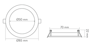 LED-Panel 5W 4000K 430lm ws Konv IP44 Ø85x20mm