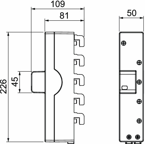 Kombi-Ableiter Sammelsch TN-C-S TN-S TT 255VAC 4p Netzform TN-C-S opt 1,5kV