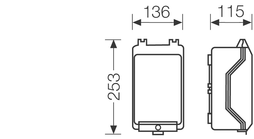 Leergehäuse Kst IP66 B136xH253xT115mm ET95mm geschl