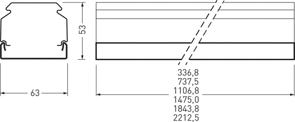 Blindabd ws E-Line Fix Kst L1474mm