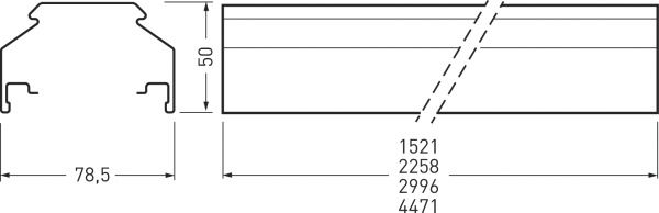 Tragschiene Lichtband 3-l E-Line Fix si 7x2,5qmm IP64 3-längig f.Kabelrinne