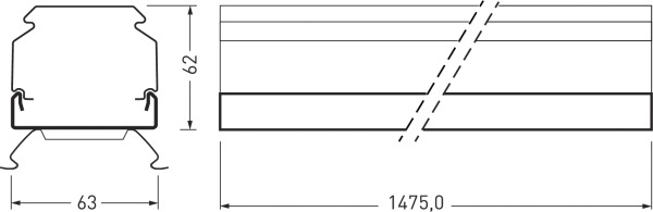 Leuchtenanschlussadapter E-Line Fix ws 5p 1474mm