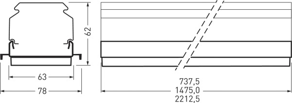 LED-Geräteträger 34W E-Line Fix 4000K ws 6300lm 1LED elektr.Trafo IP20