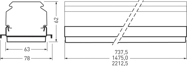 LED-Geräteträger 37W E-Line Fix 4000K ws 6300lm 1LED elektr.Trafo IP20