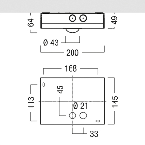 LED-Sicherheitsleuchte 4,5W 4000K 307lm IP65 2LEDs Deckenanb ÜberwBaust dezentr