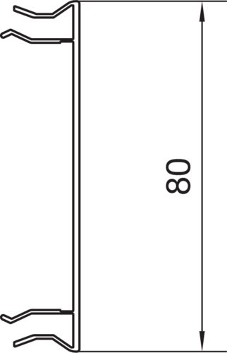 Oberteil GEB-K Alu ver-ws 80x2000mm besch hfr glatt RAL9016