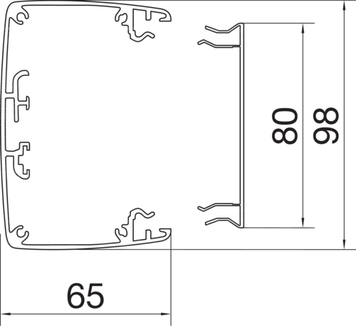 Installationssäule Alu 650mm rechteck eins Standfuß RAL9016 nass_lack