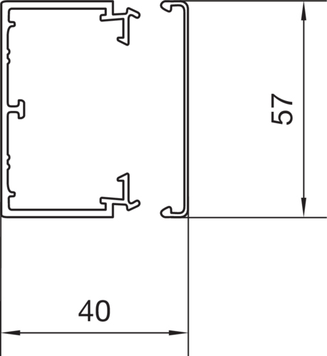 Leitungsführungskanal Kst 40x57x2000mm ver-ws LF-K unbeh hfr 1500qmm RAL9016