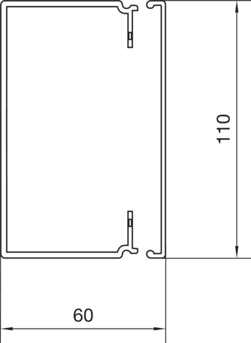 Leitungsführungskanal Kst 60x110x2000mm ver-ws LF-K unbeh hfr 5460qmm RAL9016