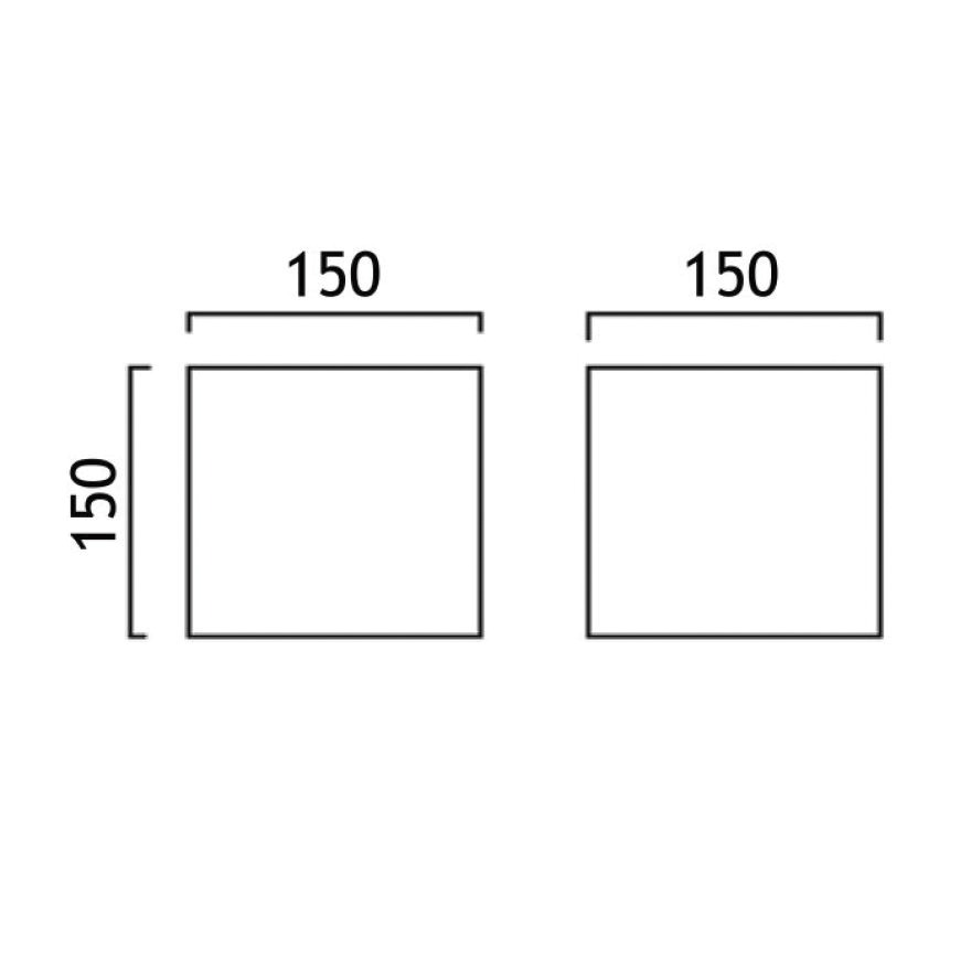 LED-Up/Down Leuchte SIRI 44 - L 15W Konv 3000K 850lm graphit IP54 150x150x150mm