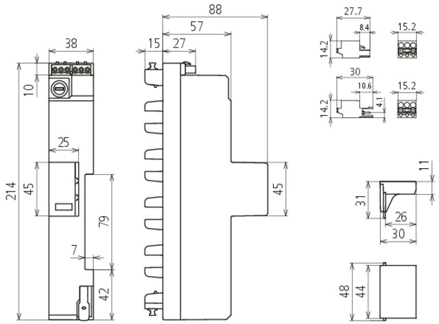 Kombi-Ableiter Sammelsch TN-S TT 230VAC 1,5kV 2TE 5p Netzform TN-S opt