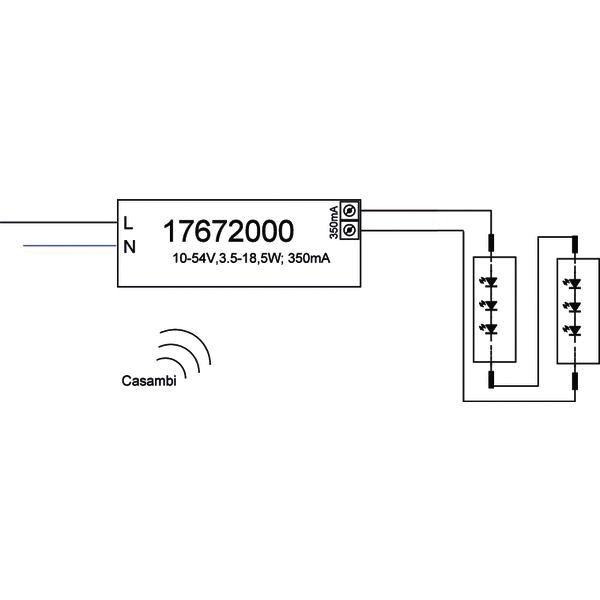 LED-Steuerung 3,5-18W 350mA 52V IP20 dyn Kstgeh 146,5x44x30mm