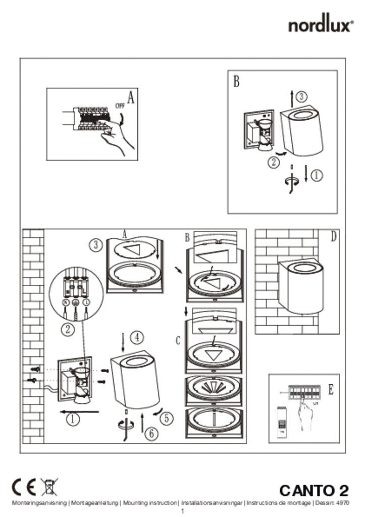 LED-Up/Down Leuchte Canto2 10,6W 3000K 500lm gr Konv IP44 100x87x104mm