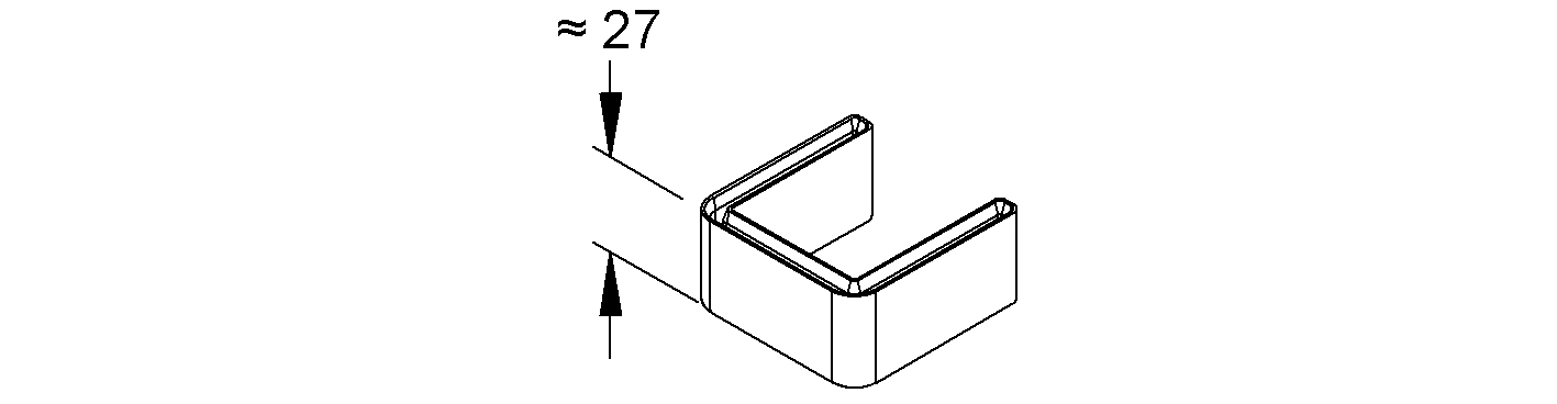 Endkappe Kst U-Profil 27x27mm ge