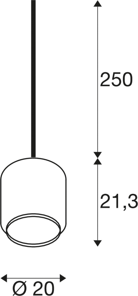 Pendelleuchte 15W HV chr E27 asym IP20 Ø200mm