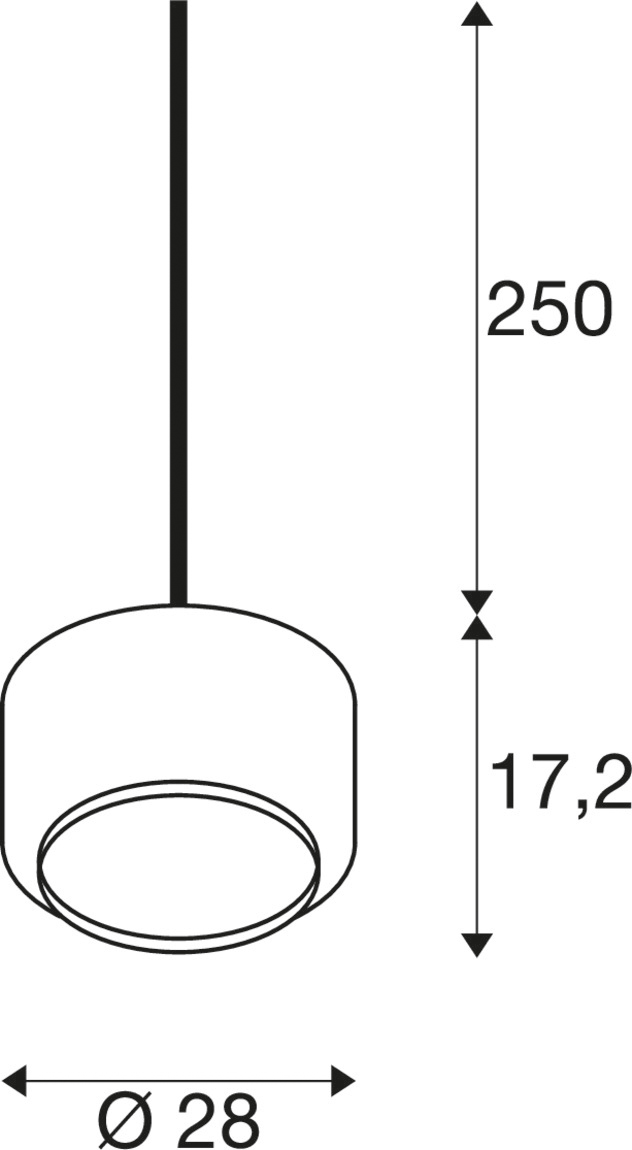 Pendelleuchte 15W HV chr E27 asym IP20 Ø280mm