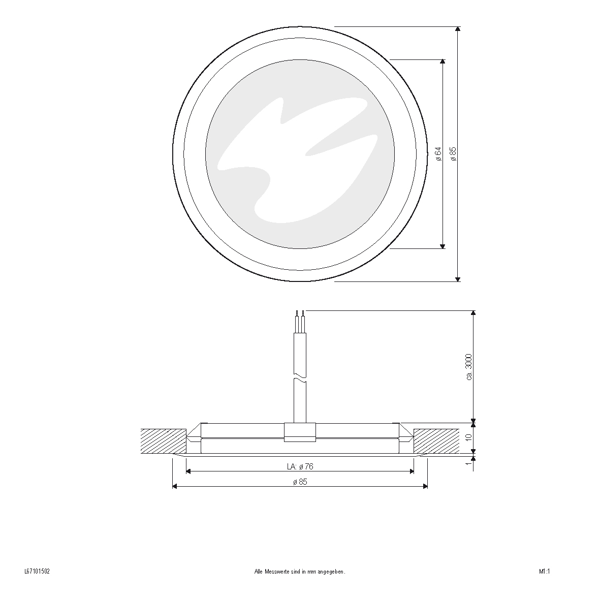 LED-Bodeneinbauleuchte 1,5W 3000K 108lm IP67 LED nicht austauschbar 1LED edst