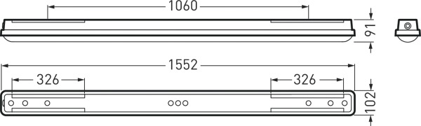 LED-Feuchtraumleuchte 45W 4000K 6400lm gr Konv Dimmung DALI IP66 BWM