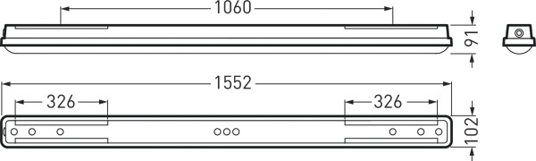 LED-Feuchtraumleuchte 43W 4000K 6400lm gr Konv Dimmung DALI IP66 BWM