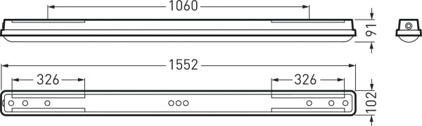 LED-Feuchtraumleuchte 41W 4000K 6500lm gr Konv IP66 1552x102x91mm