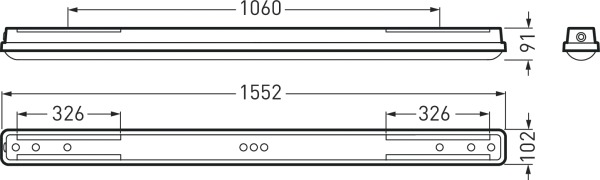 LED-Feuchtraumleuchte 50W 4000K 8100lm gr Konv IP66 1552x102x91mm