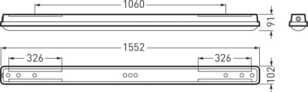 LED-Feuchtraumleuchte 45W 4000K 6300lm gr Konv IP66 1557x102x91mm