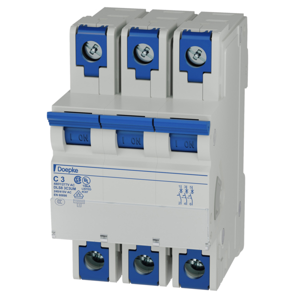 Leitungsschutzschalter AC C 3A 3p 480V 3TE 16,67-400Hz IP20