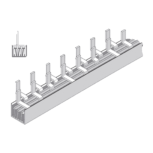 Phasenschiene 3ph 9mm 220mm 10qmm 80A Stift Isoliert