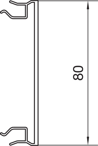 Oberteil GEB-K Kst ver-ws 80x2000mm unbeh glatt RAL9016