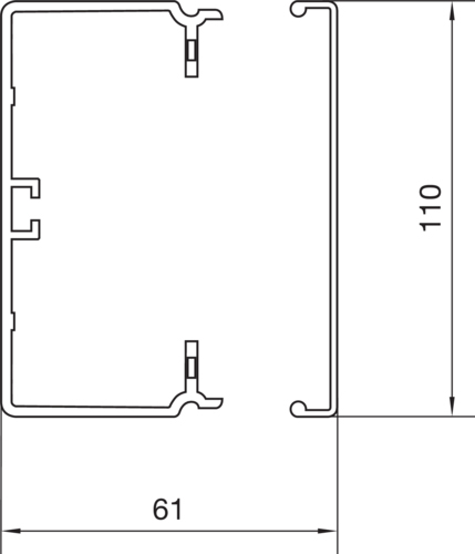 Leitungsführungskanal Kst 61x110x2000mm ver-ws LF-K unbeh 5460qmm RAL9016