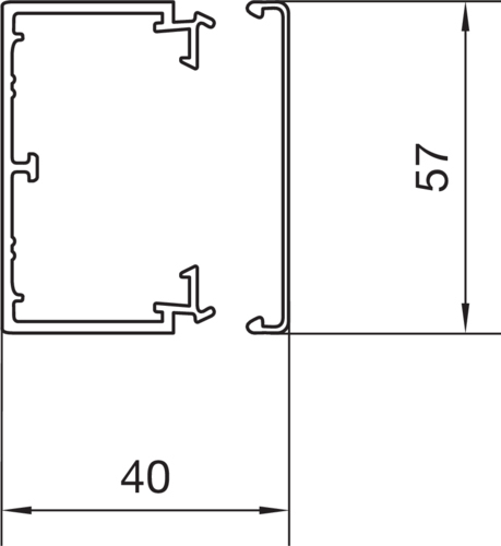 Leitungsführungskanal Kst 40x57x2000mm ver-ws LF-K unbeh RAL9016