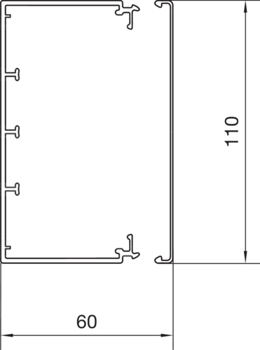 Leitungsführungskanal Kst 60x110x2000mm ver-ws LF-K unbeh RAL9016